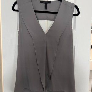 BCBGMaxazria Sleeveless Grey Silk Top - Size xxs
